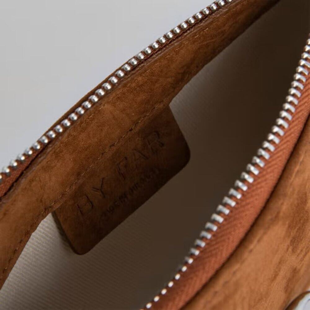 BY FAR Mini Rachel Chain-Embellished Suede Baguette Bag - Picture 5 of 7